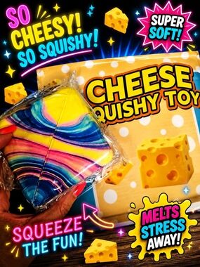 Cheese Squishy Toy - Multicolor Stress Relief Squeeze
